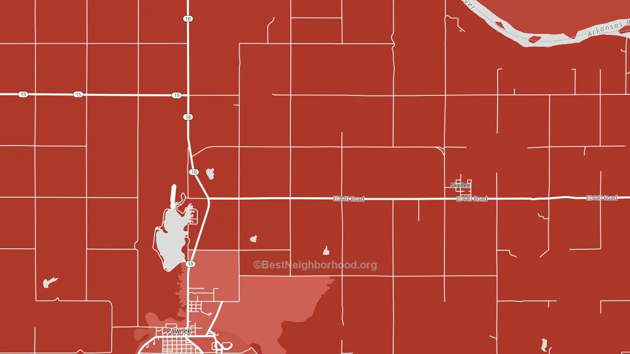 Skedee, OK block-group political-lean map