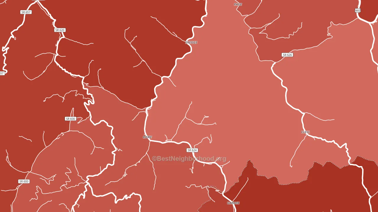 Skeggs, VA block-group political-lean map