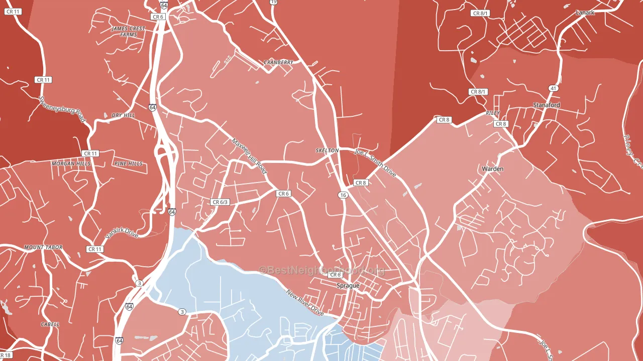 Skelton, WV block-group political-lean map