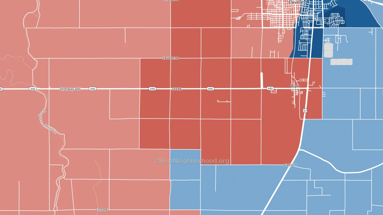 Skene, MS block-group political-lean map