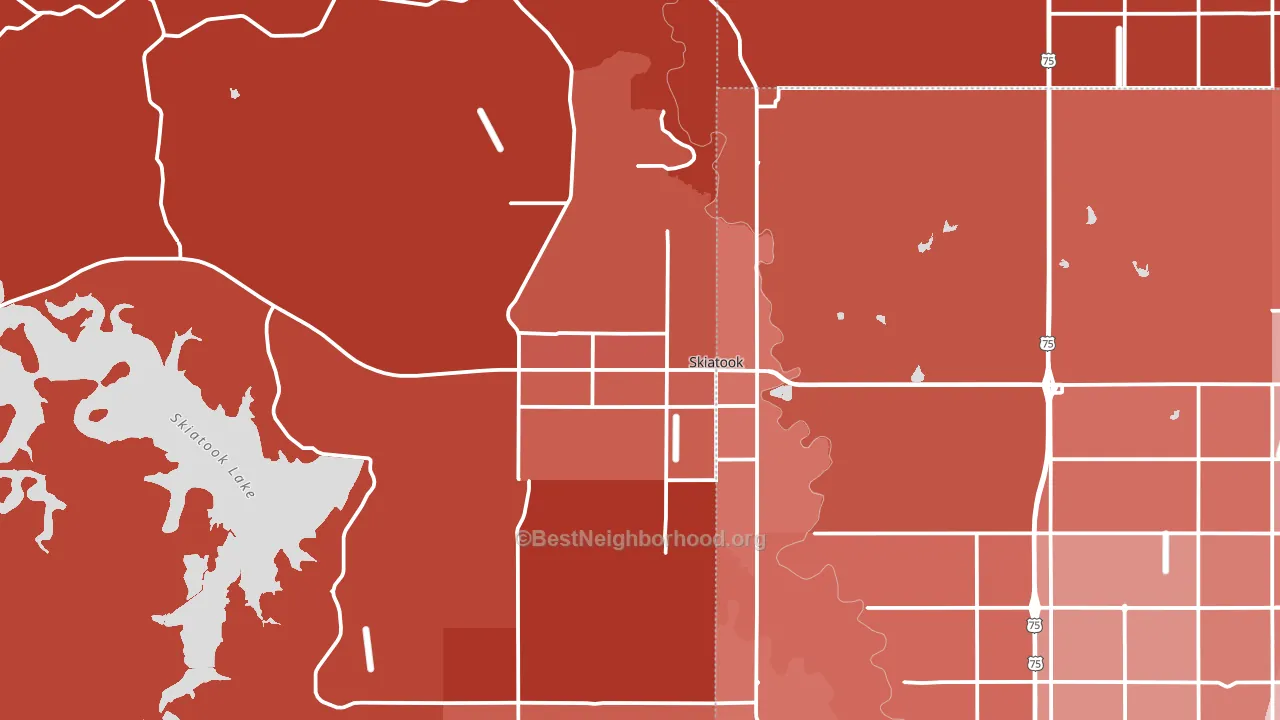 Skiatook, OK block-group political-lean map