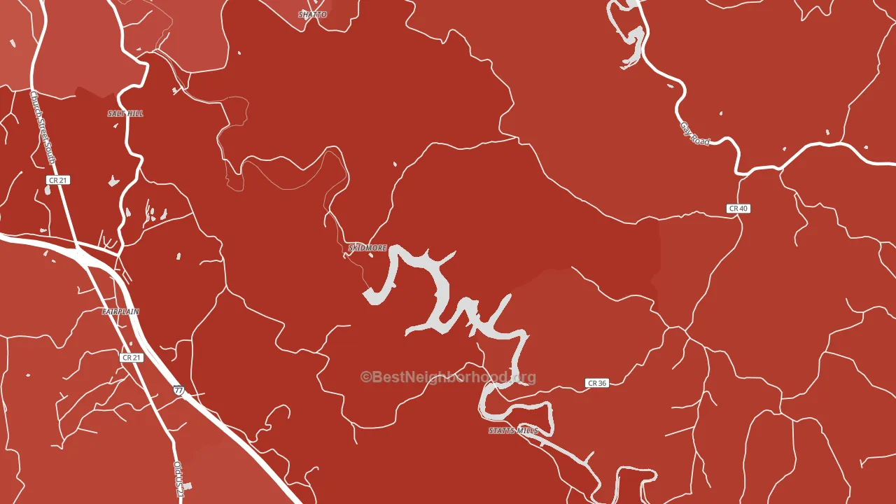 Skidmore, WV block-group political-lean map