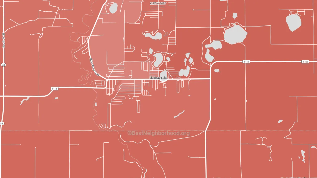 Skidway Lake, MI block-group political-lean map