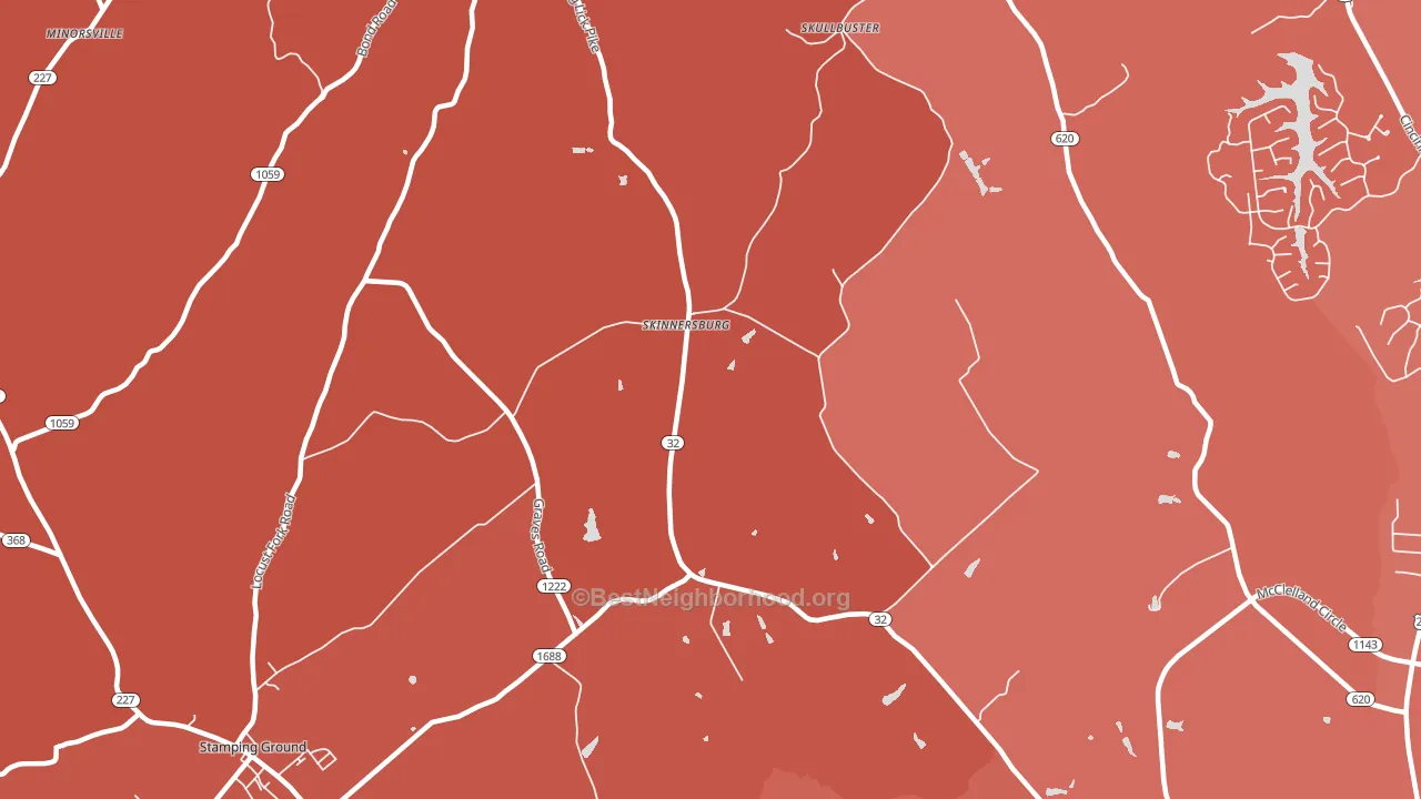 Skinnersburg, KY block-group political-lean map
