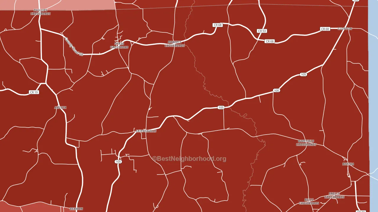 Skipperville, AL block-group political-lean map
