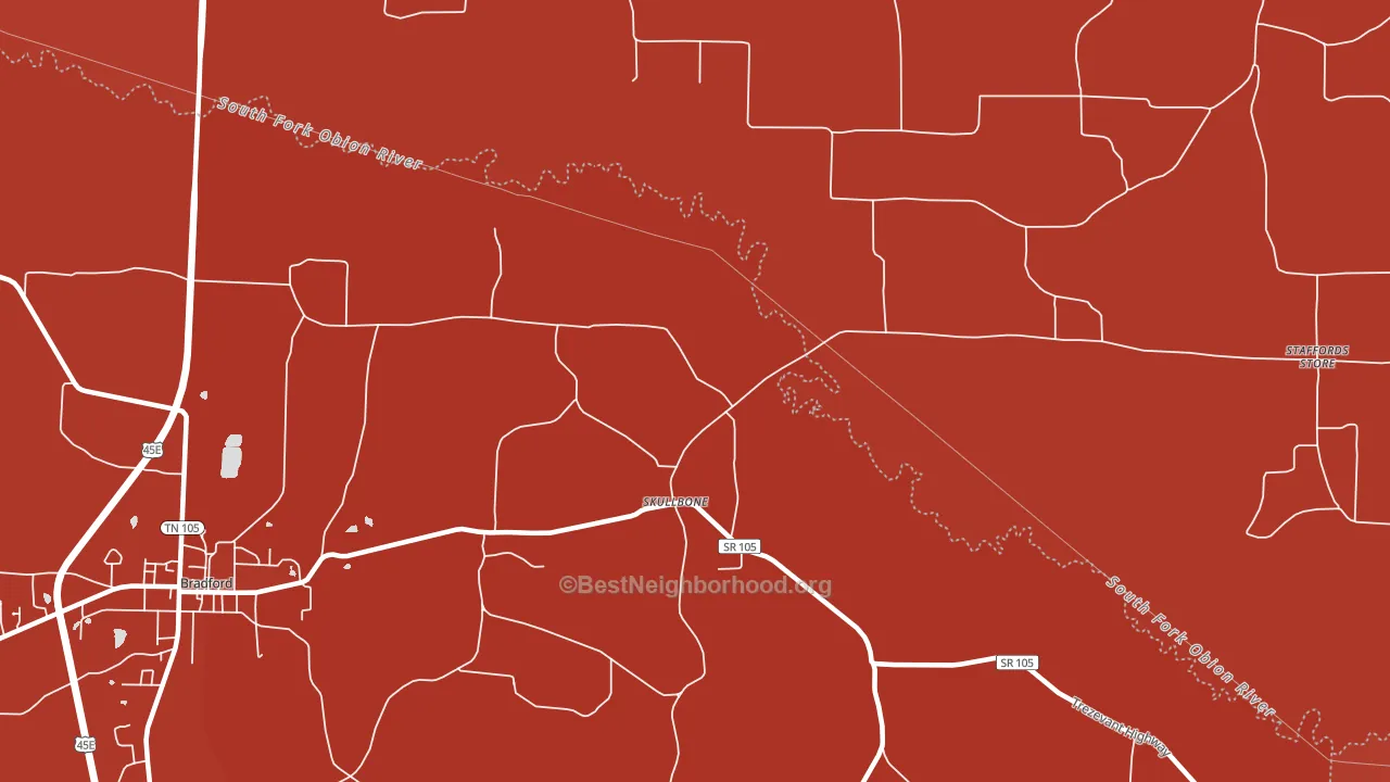 Skullbone, TN block-group political-lean map