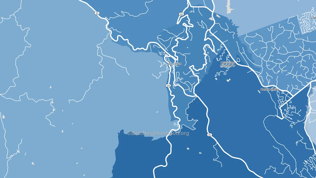 Sky Londa, CA block-group political-lean map