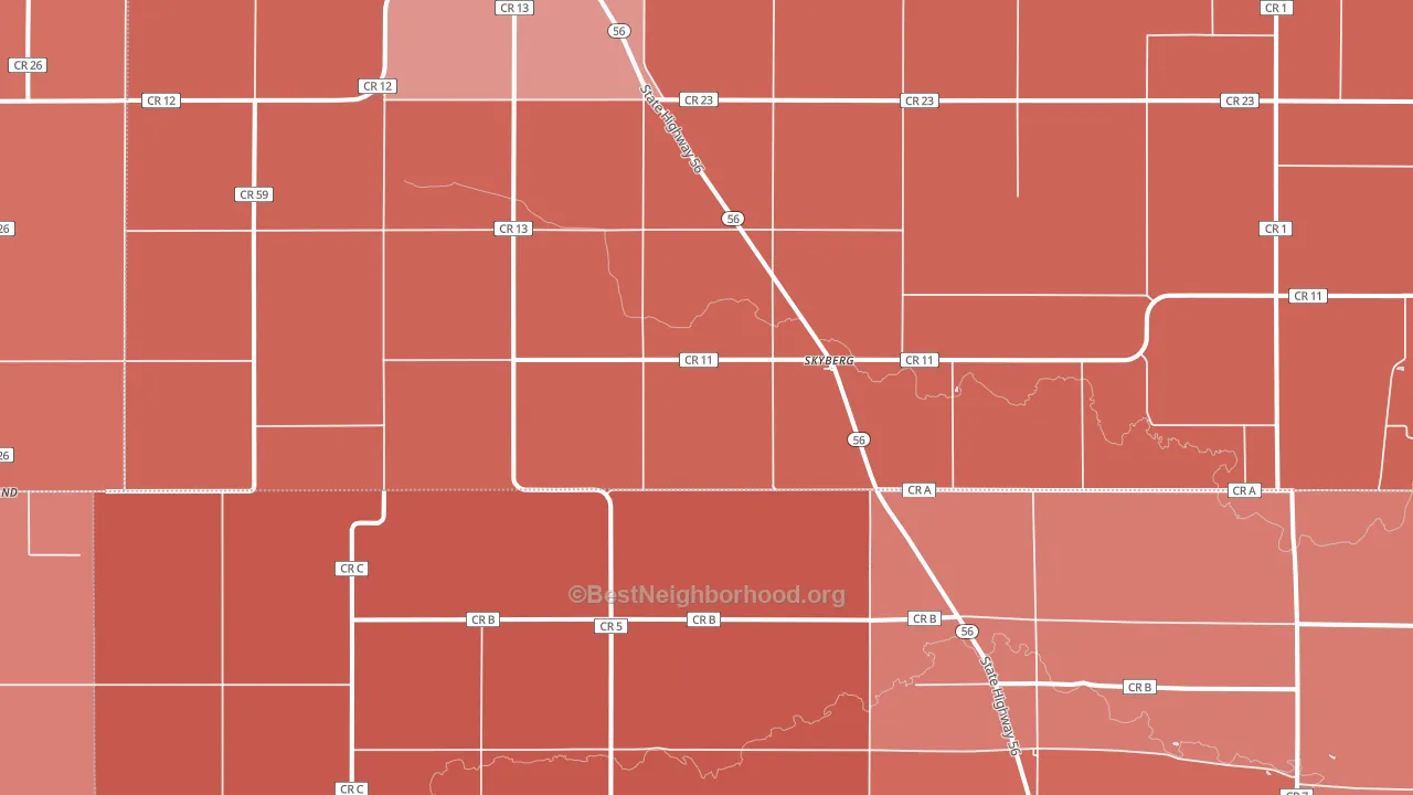 Skyburg, MN block-group political-lean map