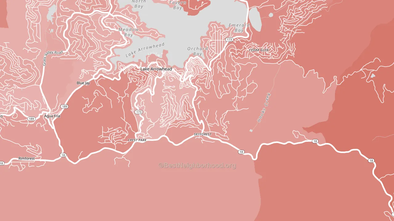 Skyforest, CA block-group political-lean map