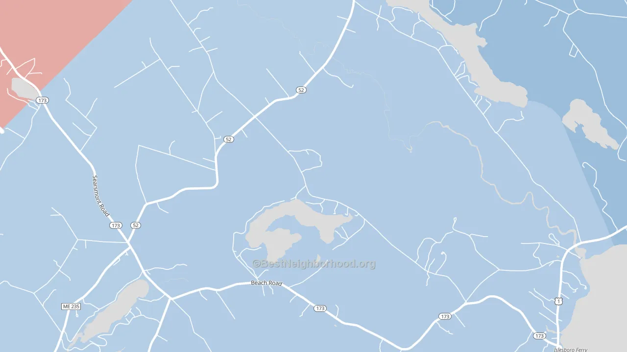 Slab City, ME block-group political-lean map