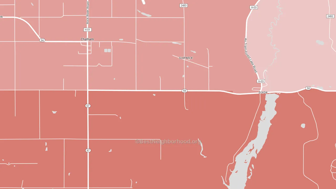 Slapneck, MI block-group political-lean map