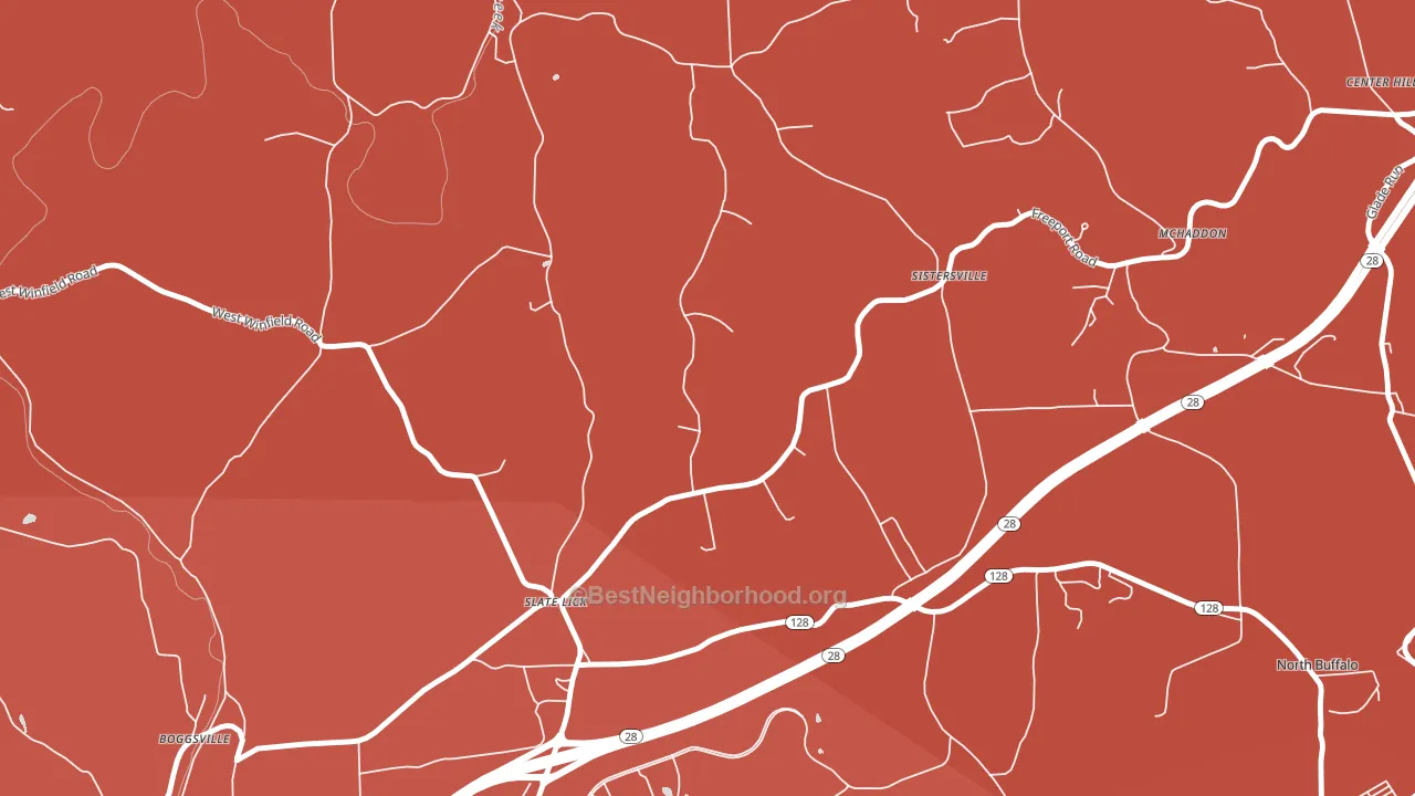 Slate Lick, PA block-group political-lean map
