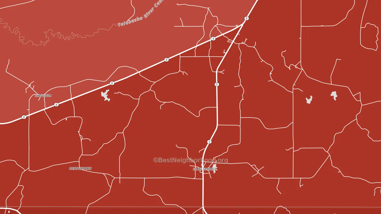 Slate Spring, MS block-group political-lean map