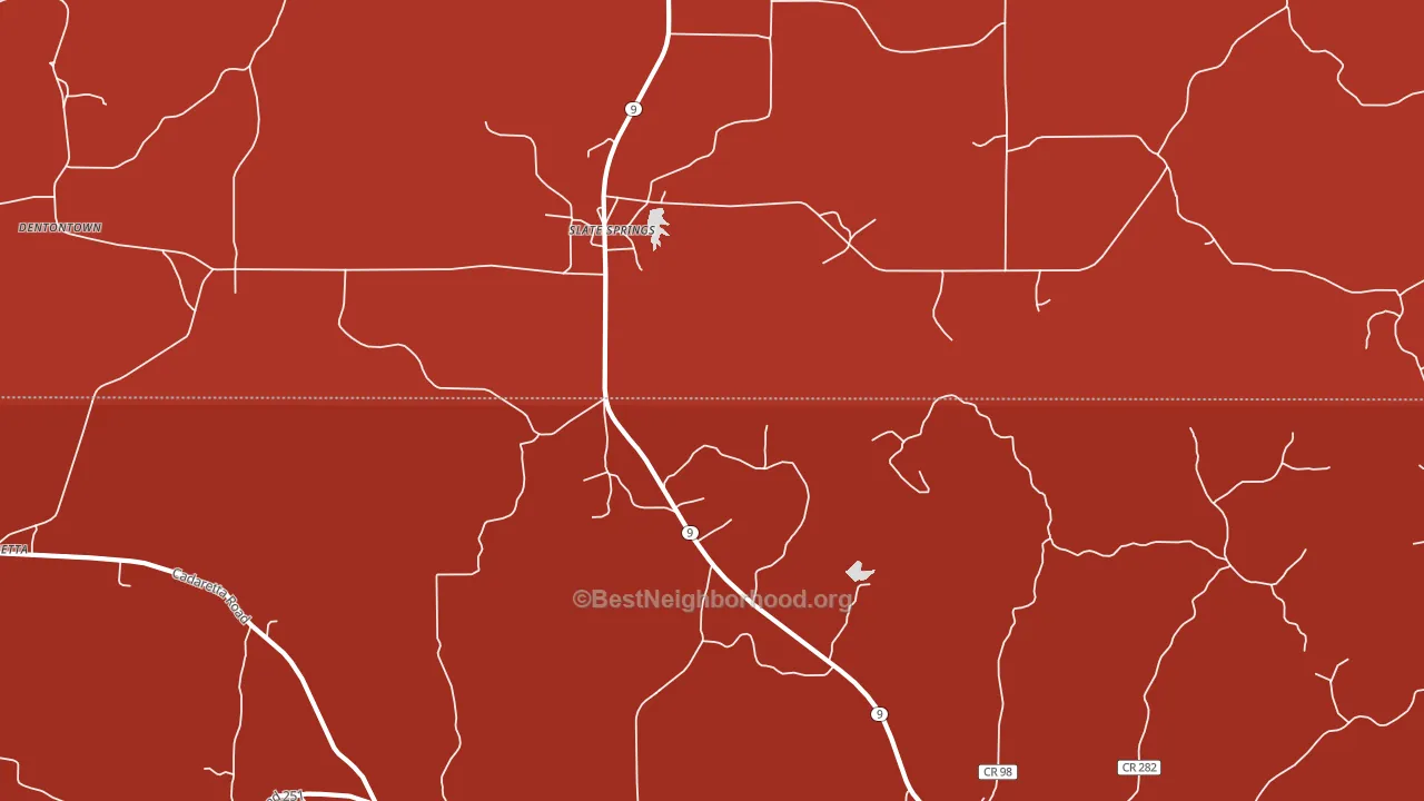 Slate Springs, MS block-group political-lean map