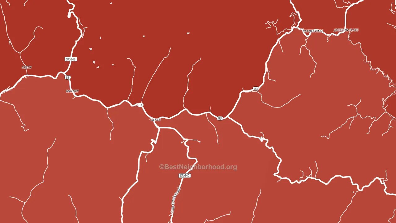 Slate, VA block-group political-lean map