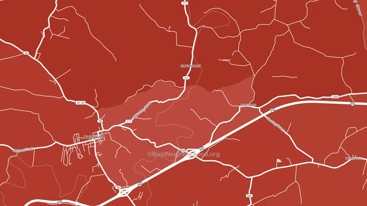 Slate Valley, KY block-group political-lean map