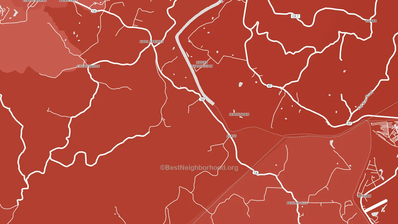 Slate, WV block-group political-lean map