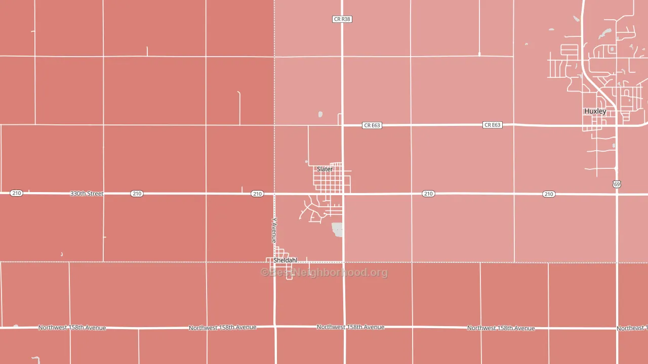 Slater, IA block-group political-lean map