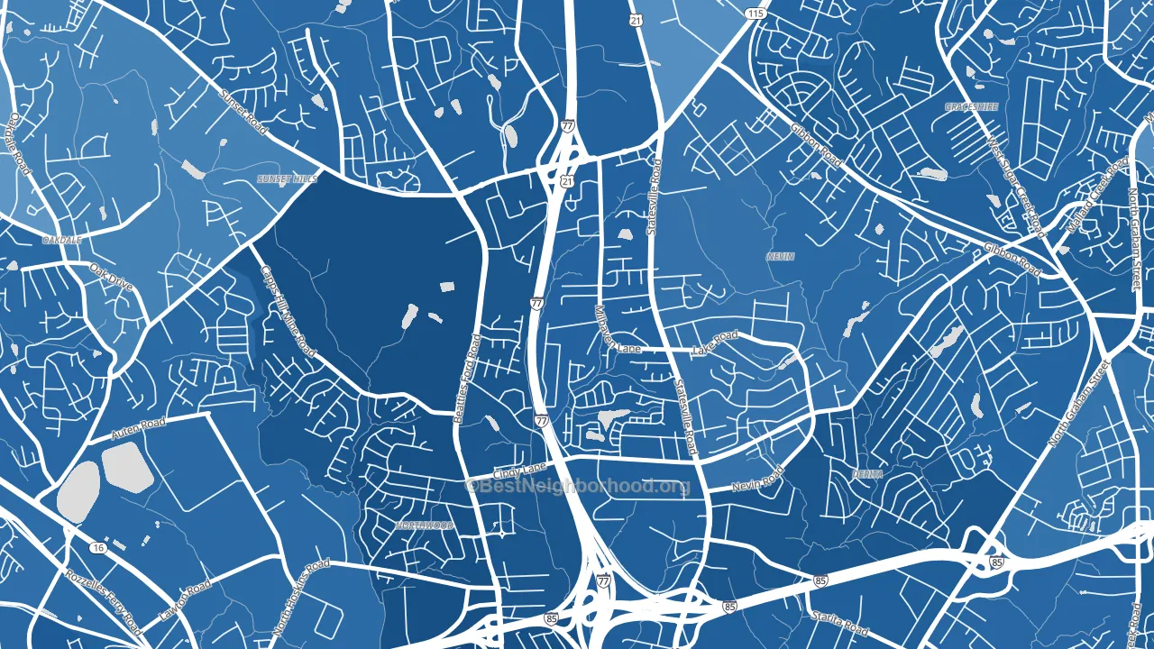 Slater Park, Charlotte, NC block-group political-lean map