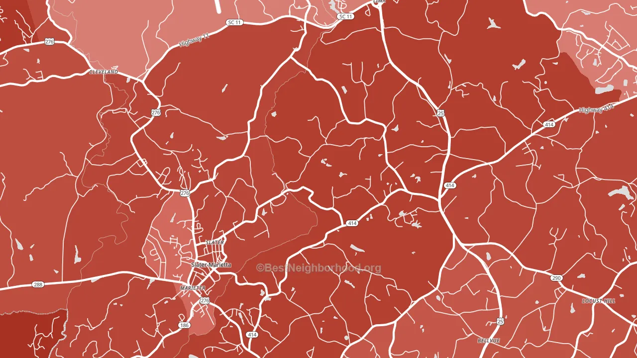 Slater, SC block-group political-lean map