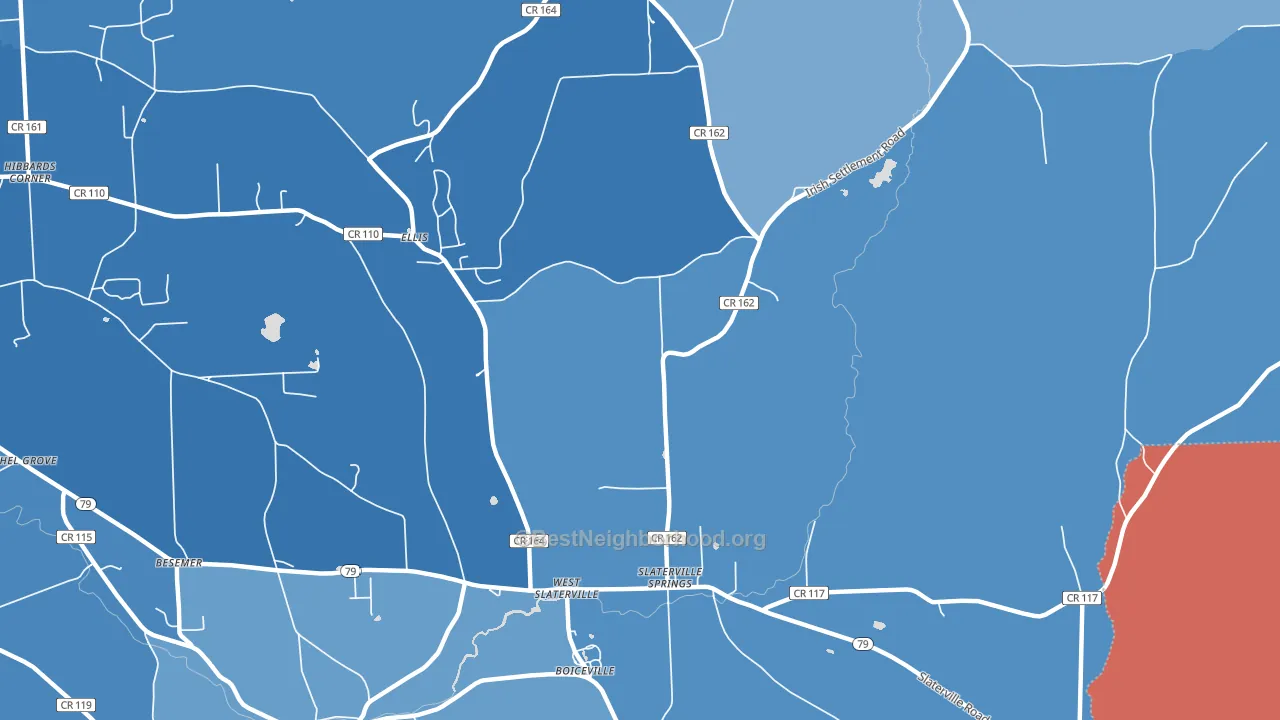 Slaterville Springs, NY block-group political-lean map