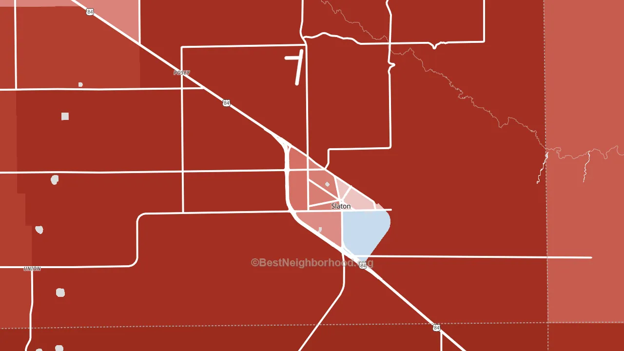 Slaton, TX block-group political-lean map