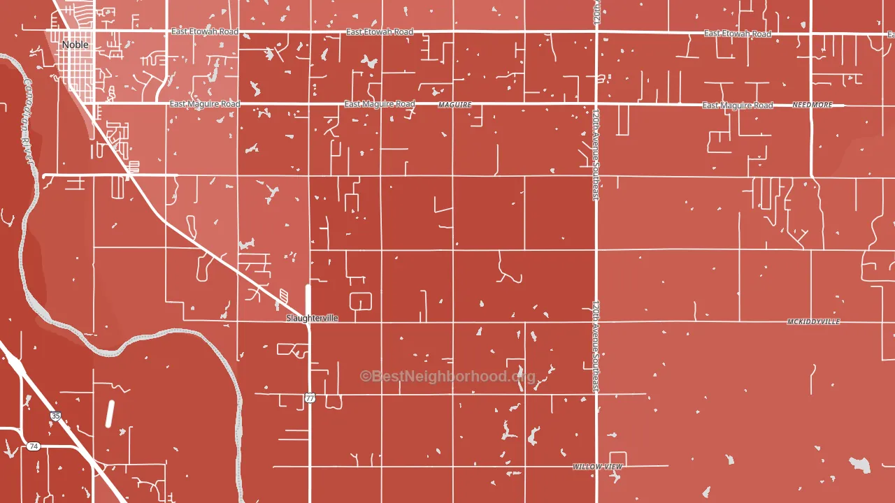 Slaughterville, OK block-group political-lean map