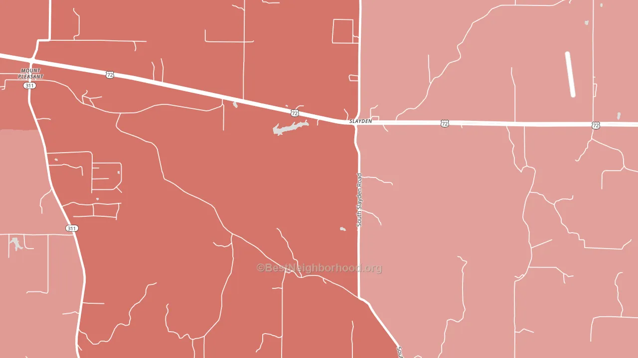 Slayden, MS block-group political-lean map