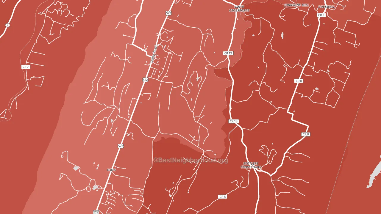 Sleepy Creek, WV block-group political-lean map