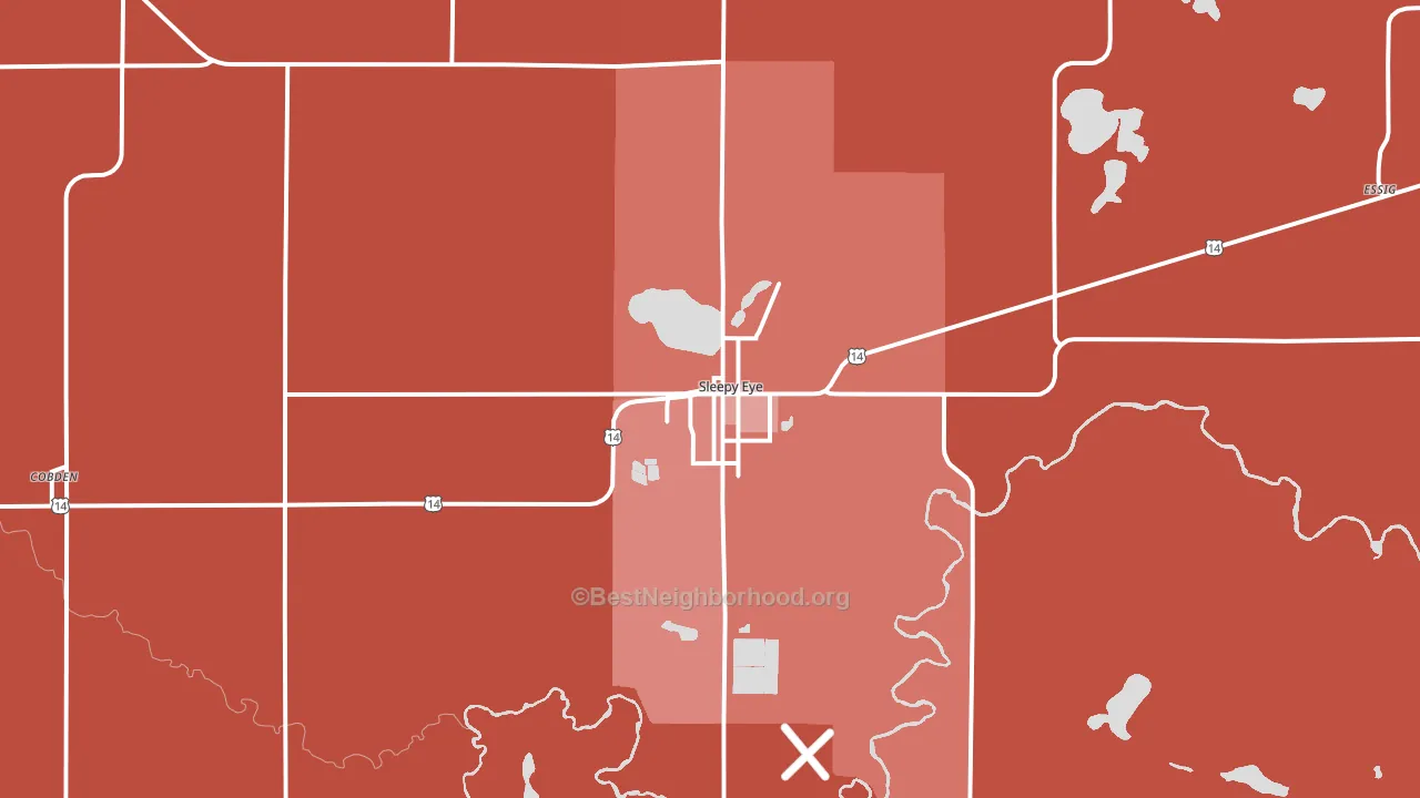 Sleepy Eye, MN block-group political-lean map