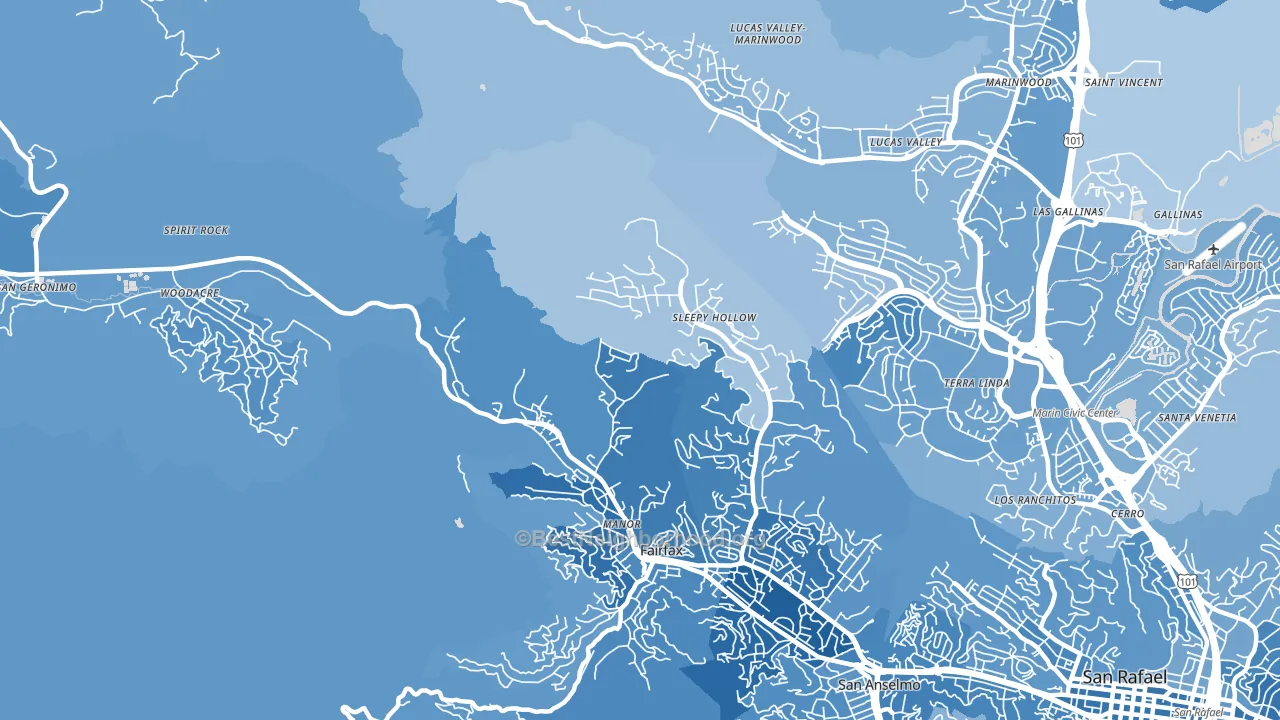 Sleepy Hollow, CA block-group political-lean map