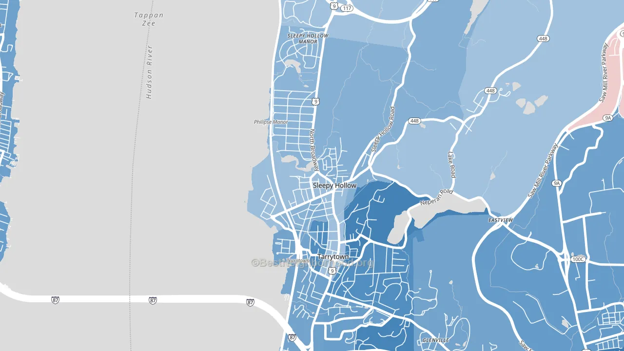 Sleepy Hollow, NY block-group political-lean map