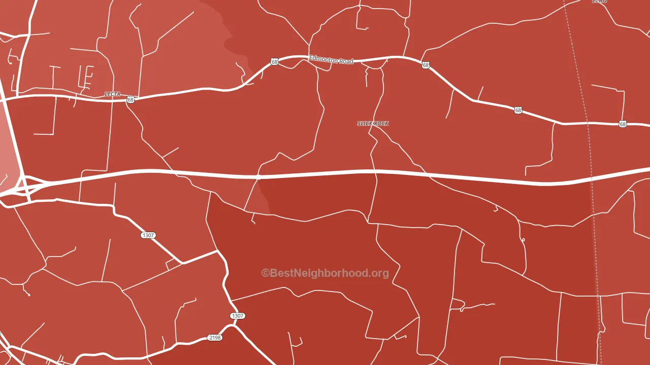 Slick Rock, KY block-group political-lean map