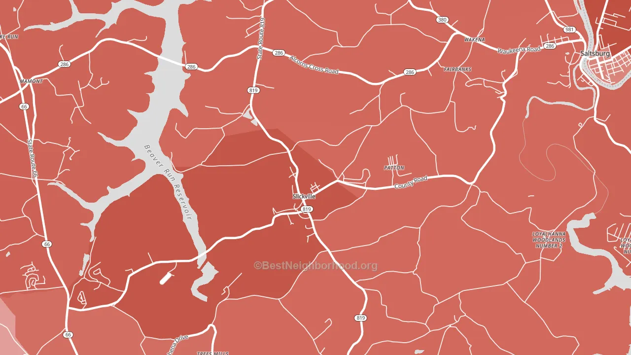 Slickville, PA block-group political-lean map