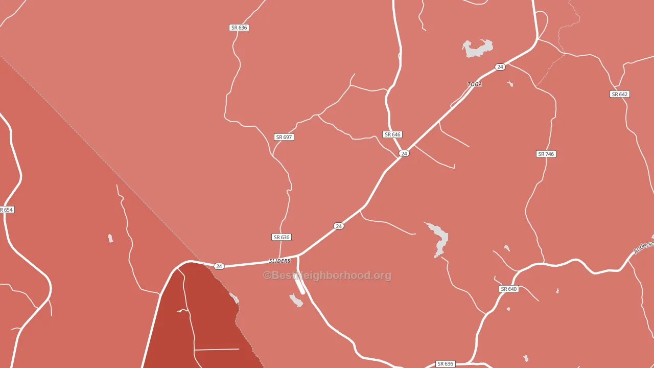 Sliders, VA block-group political-lean map