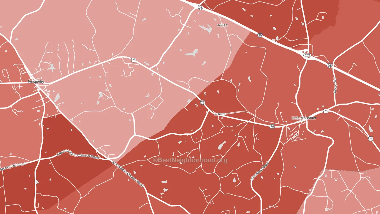 Slighs, SC block-group political-lean map