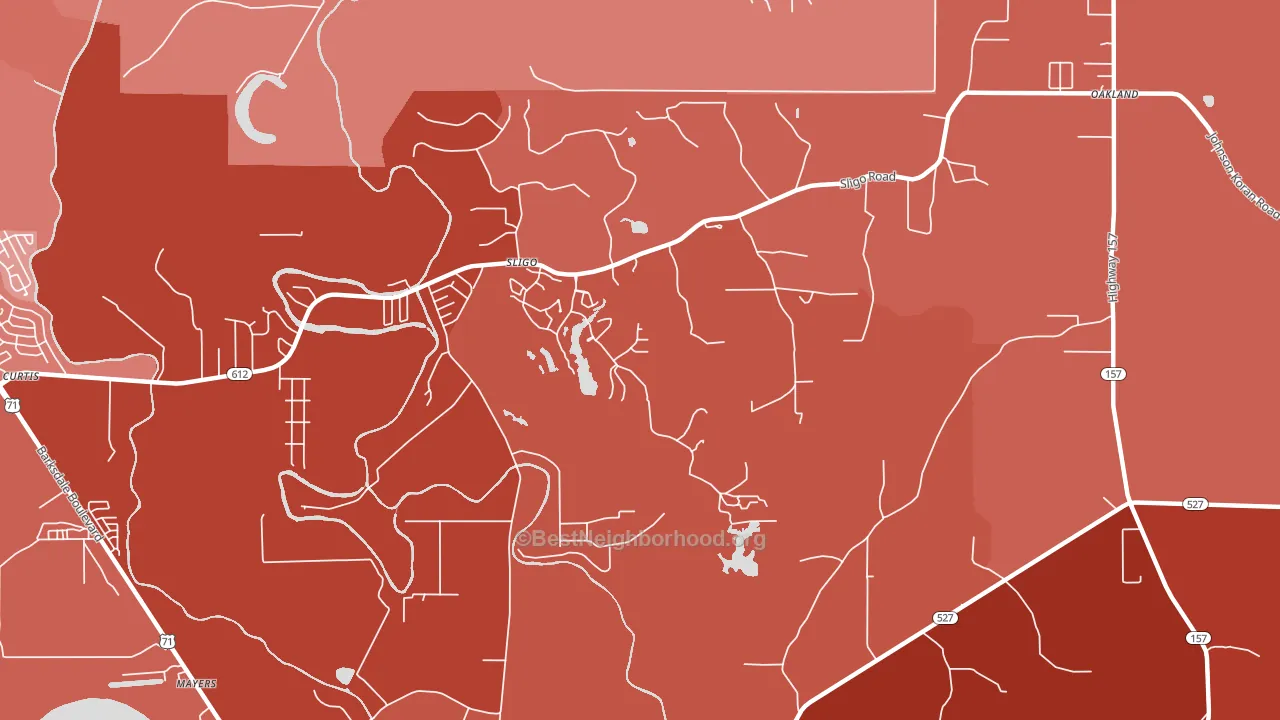 Sligo, LA block-group political-lean map