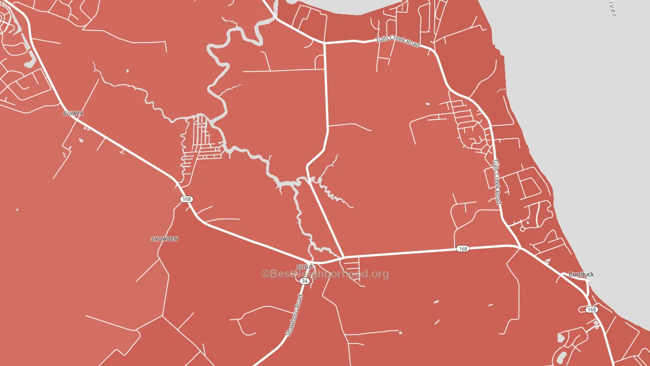 Sligo, NC block-group political-lean map