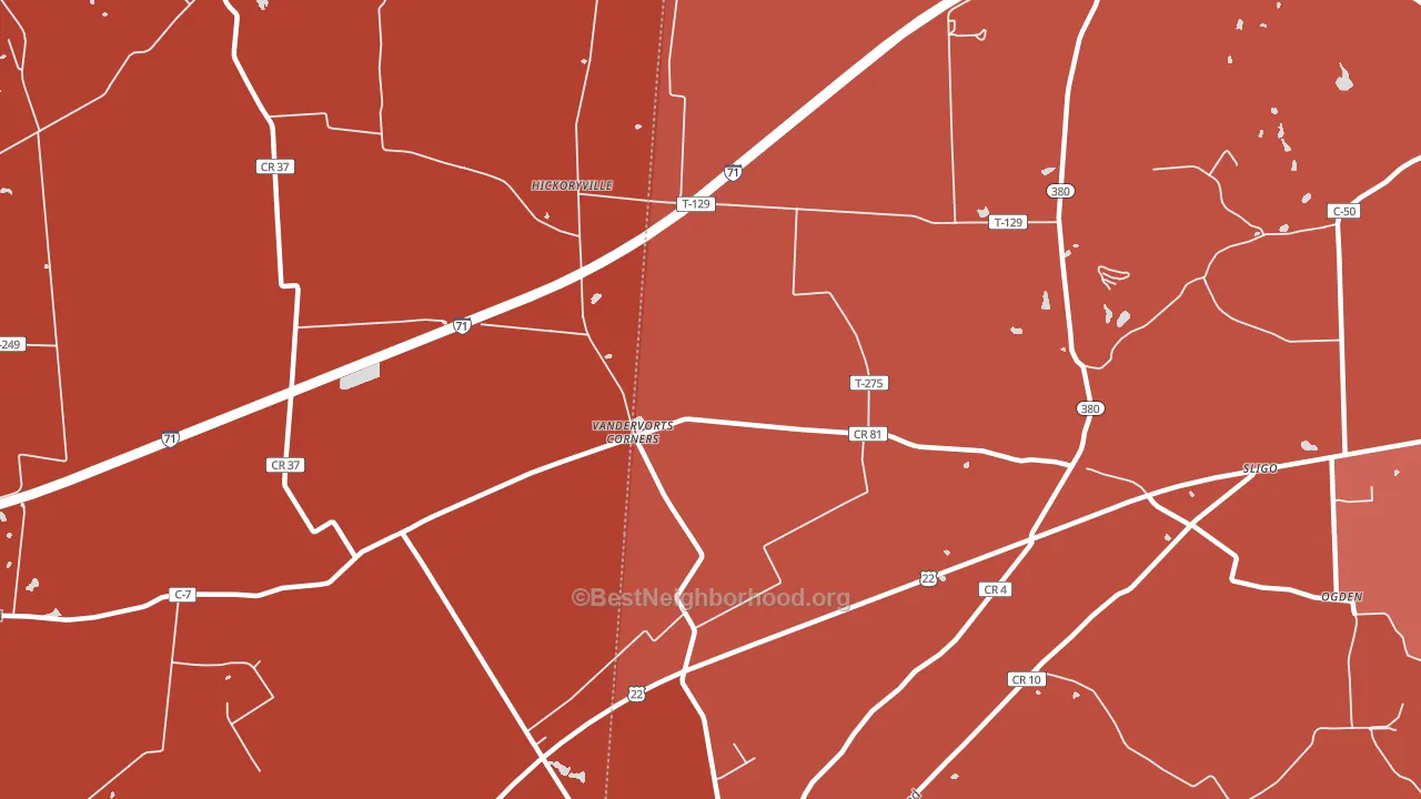 Sligo, OH block-group political-lean map