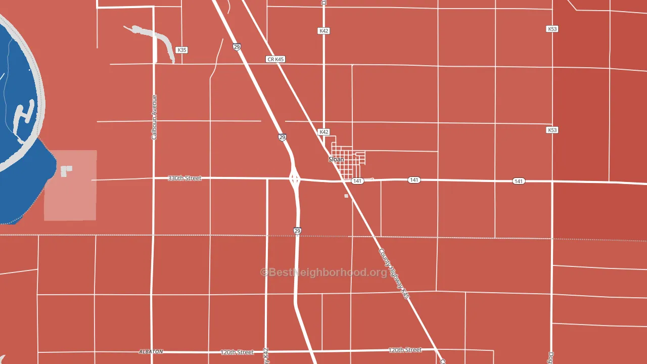 Sloan, IA block-group political-lean map