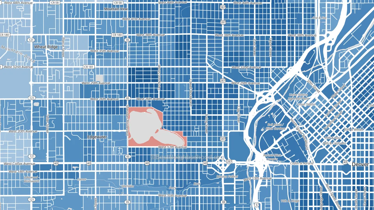 Sloan Lake, Denver, CO block-group political-lean map