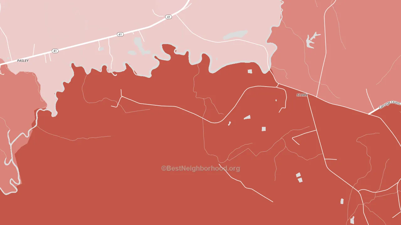 Sloan, NC block-group political-lean map