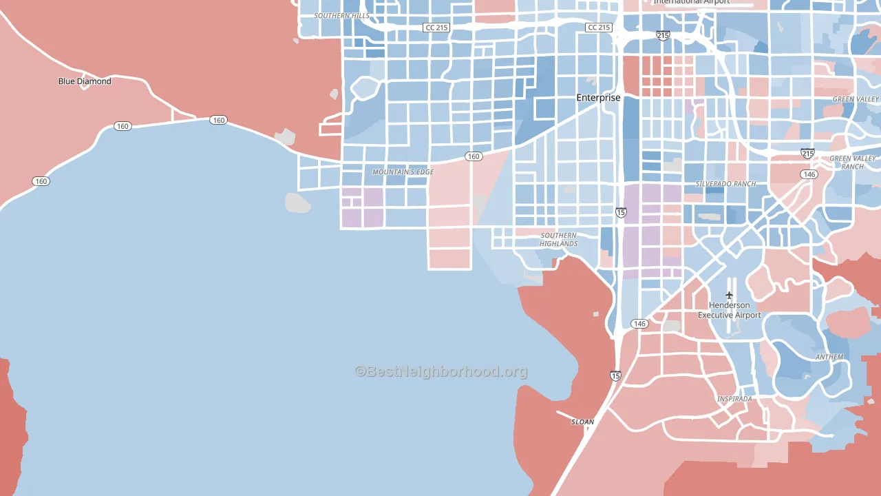 Sloan, NV block-group political-lean map