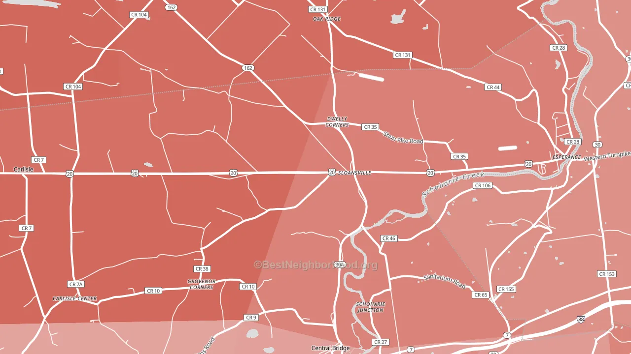 Sloansville, NY block-group political-lean map