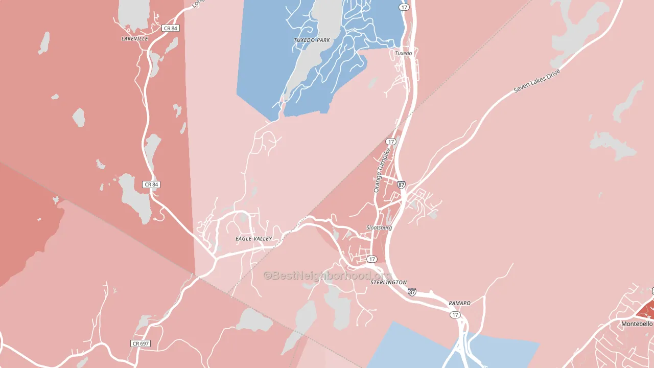 Sloatsburg, NY block-group political-lean map
