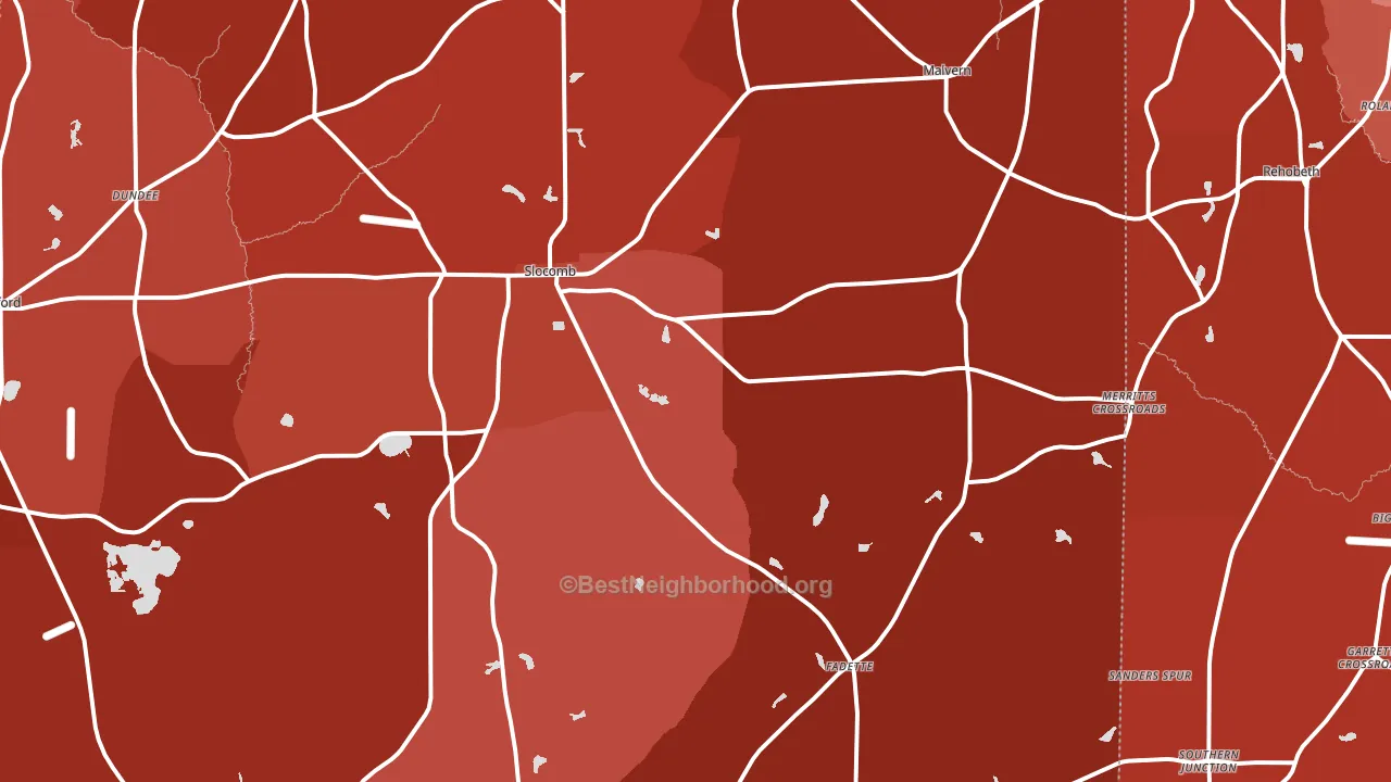 Slocomb, AL block-group political-lean map
