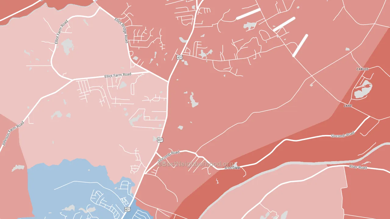 Slocomb, NC block-group political-lean map