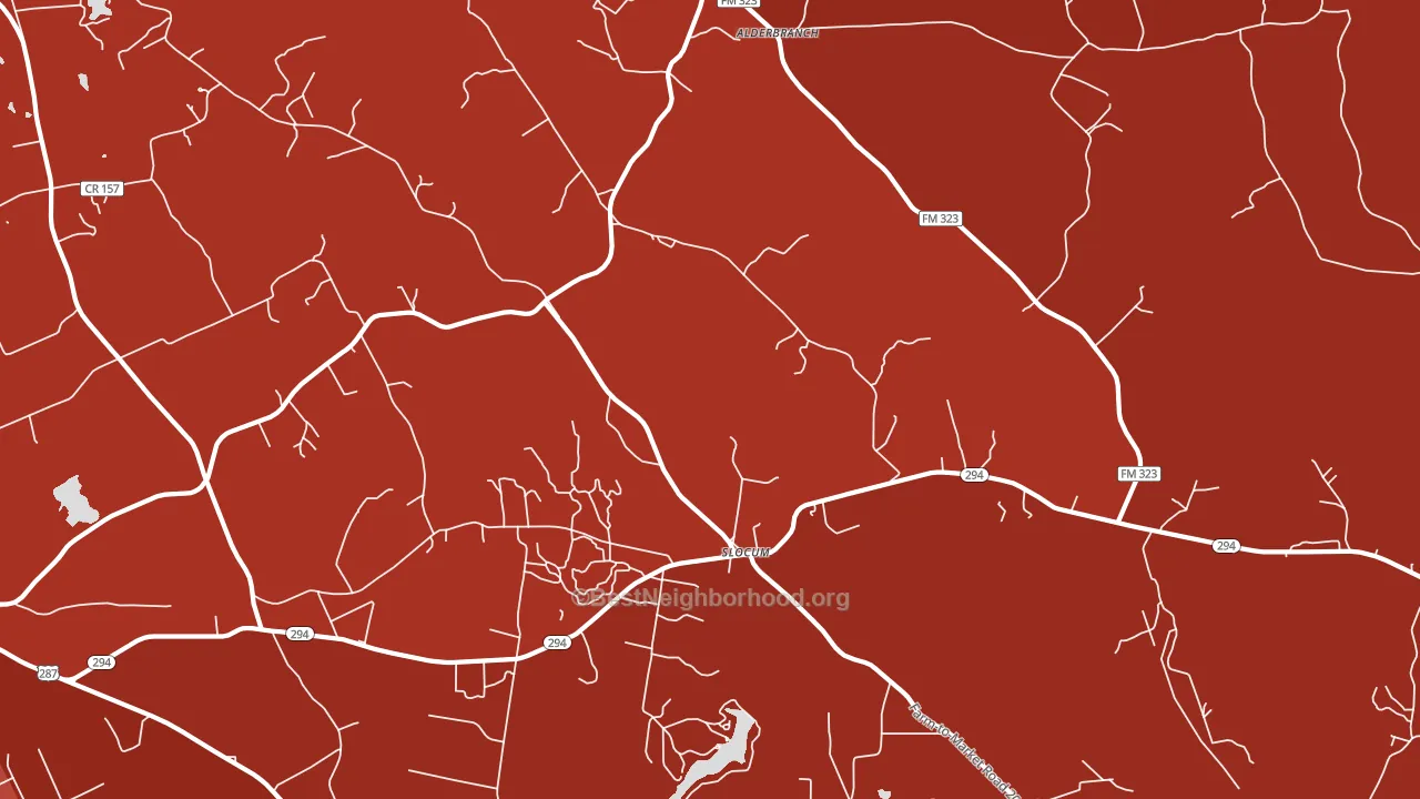 Slocum, TX block-group political-lean map