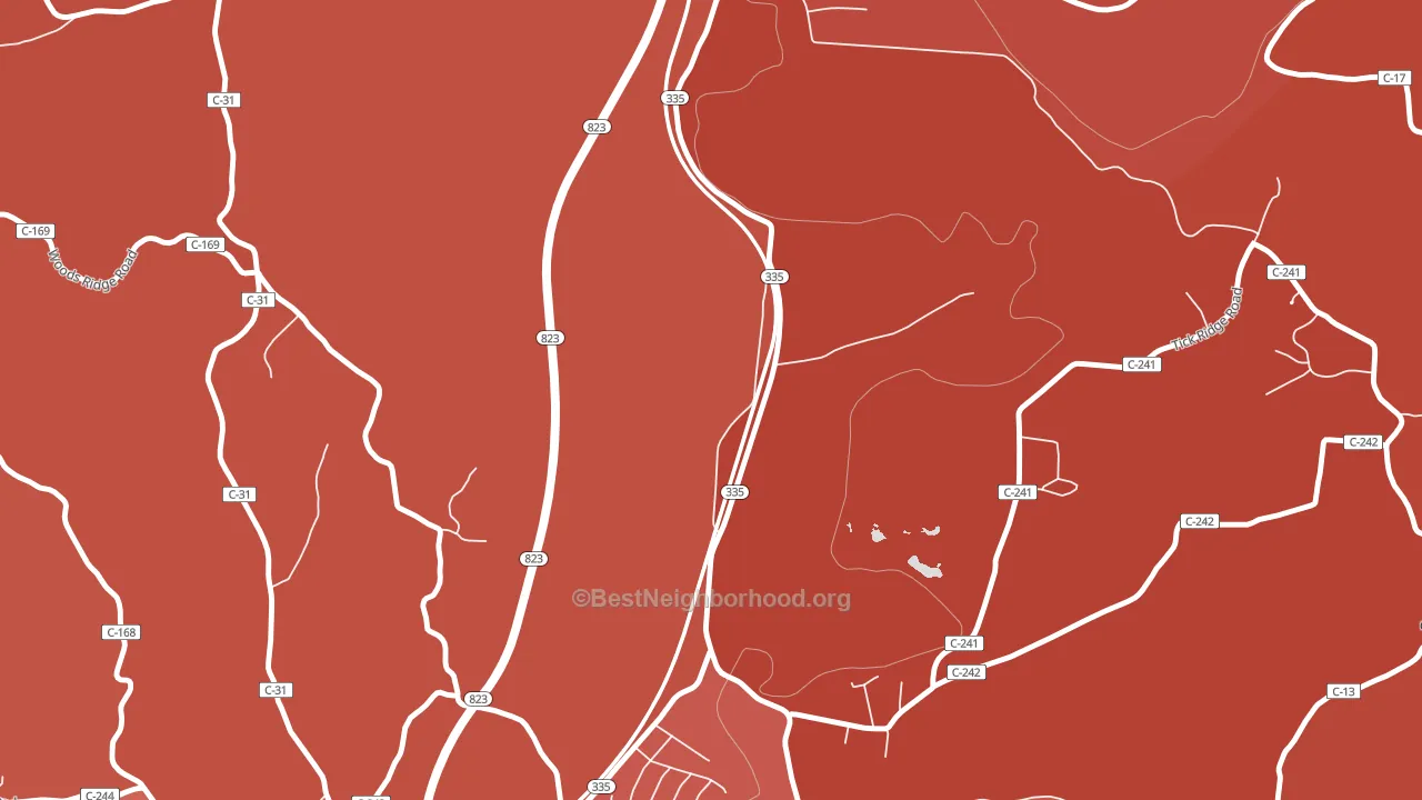 Slocums, OH block-group political-lean map