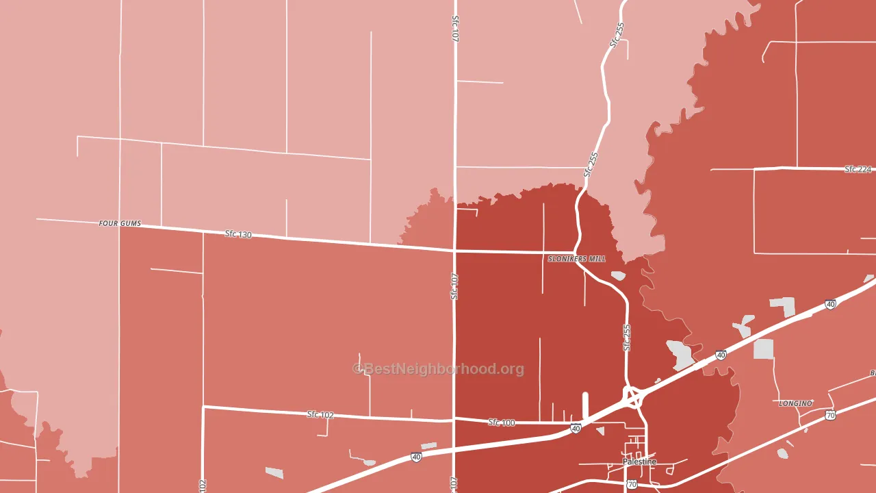 Slonikers Mill, AR block-group political-lean map